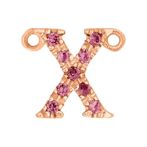 Pink Sapphire + 14k Rose Gold Letter Charm - Image 24