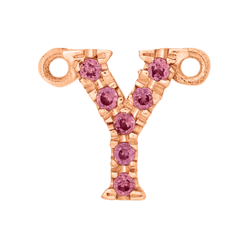 Pink Sapphire + 14k Rose Gold Letter Charm - Image 25