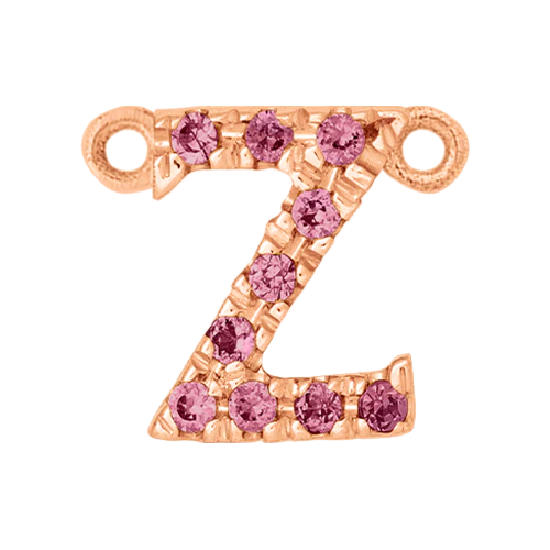 Pink Sapphire + 14k Rose Gold Letter Charm - Image 26