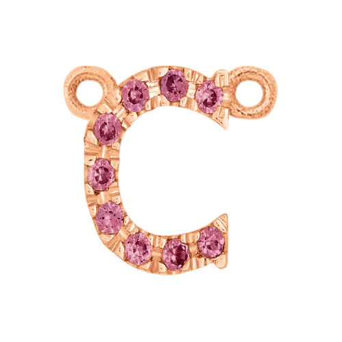 Pink Sapphire + 14k Rose Gold Letter Charm - Image 3