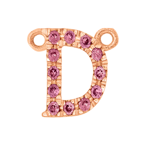 Pink Sapphire + 14k Rose Gold Letter Charm - Image 4