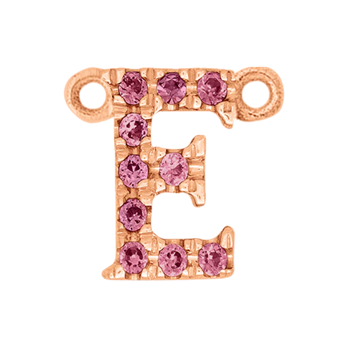 Pink Sapphire + 14k Rose Gold Letter Charm - Image 5