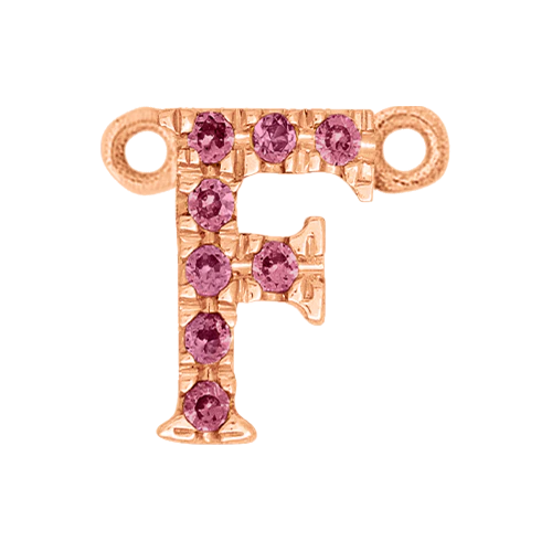 Pink Sapphire + 14k Rose Gold Letter Charm - Image 6