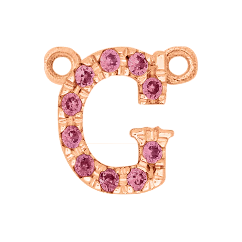 Pink Sapphire + 14k Rose Gold Letter Charm - Image 7