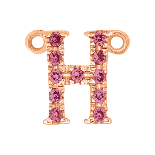 Pink Sapphire + 14k Rose Gold Letter Charm - Image 8