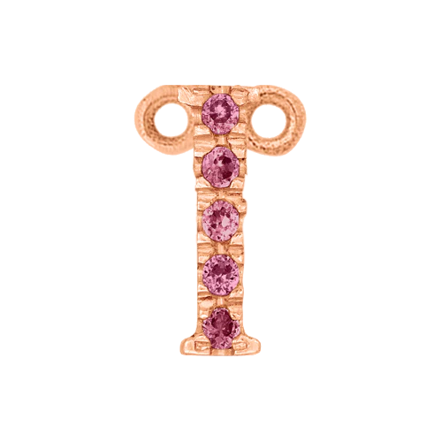 Pink Sapphire + 14k Rose Gold Letter Charm - Image 9