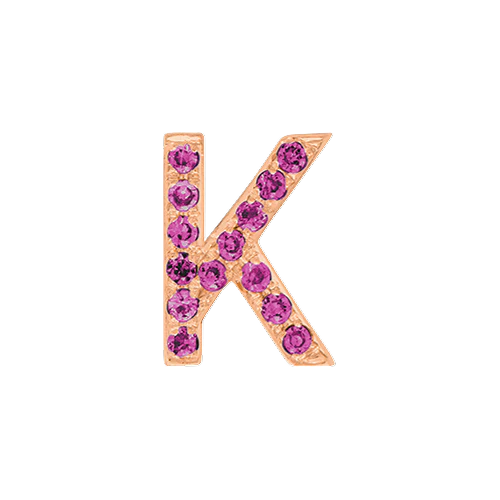 Pink Sapphire + 14k Rose Gold Letter Charm - Image 11
