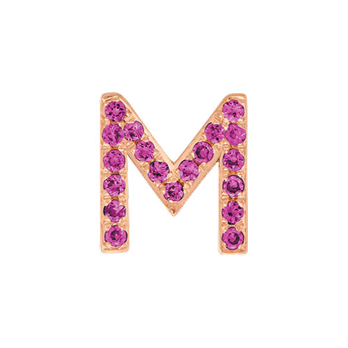 Pink Sapphire + 14k Rose Gold Letter Charm - Image 13