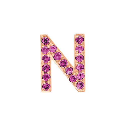 Pink Sapphire + 14k Rose Gold Letter Charm - Image 14