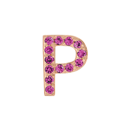 Pink Sapphire + 14k Rose Gold Letter Charm - Image 16