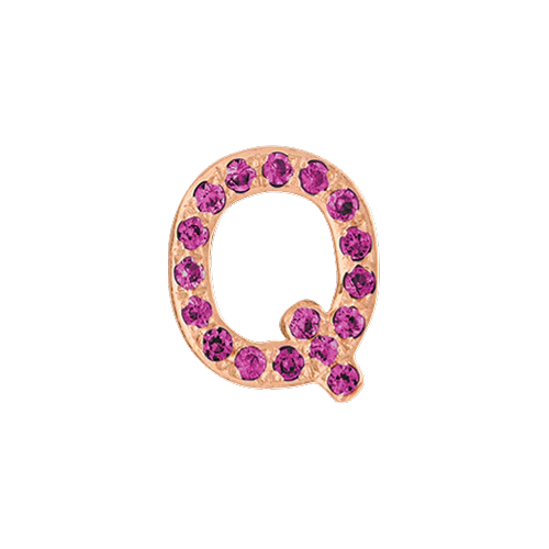 Pink Sapphire + 14k Rose Gold Letter Charm - Image 17