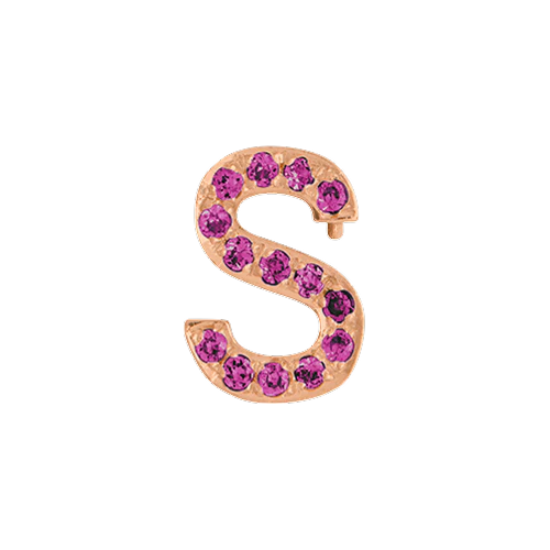 Pink Sapphire + 14k Rose Gold Letter Charm - Image 19