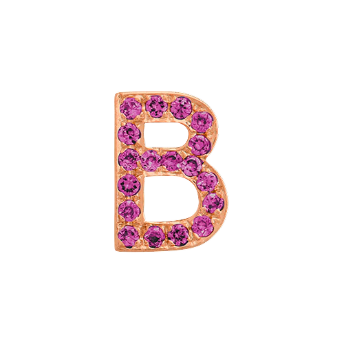Pink Sapphire + 14k Rose Gold Letter Charm - Image 2