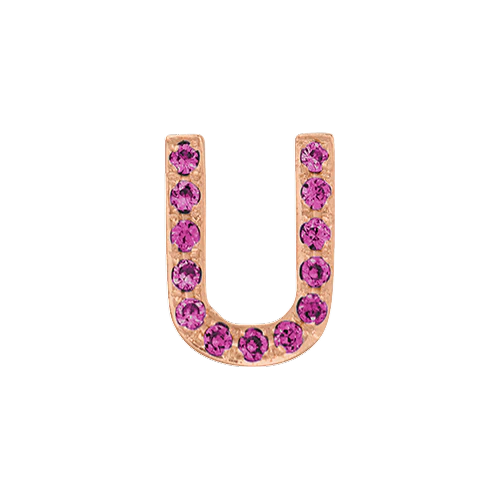 Pink Sapphire + 14k Rose Gold Letter Charm - Image 21