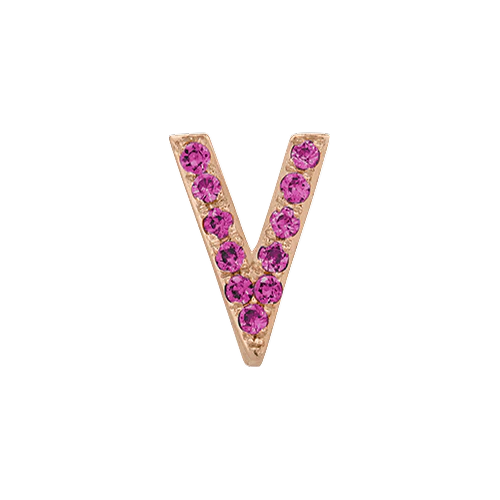 Pink Sapphire + 14k Rose Gold Letter Charm - Image 22