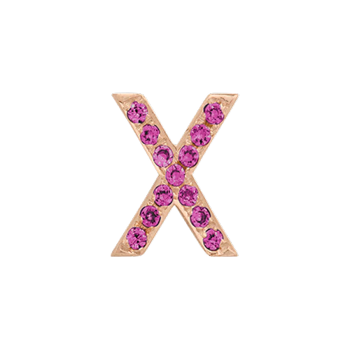 Pink Sapphire + 14k Rose Gold Letter Charm - Image 24