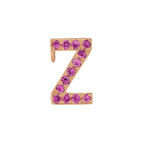 Pink Sapphire + 14k Rose Gold Letter Charm - Image 26