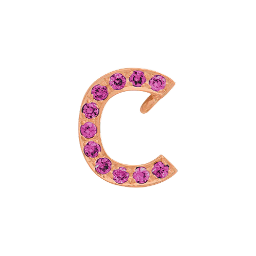 Pink Sapphire + 14k Rose Gold Letter Charm - Image 3