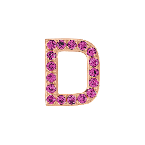 Pink Sapphire + 14k Rose Gold Letter Charm - Image 4
