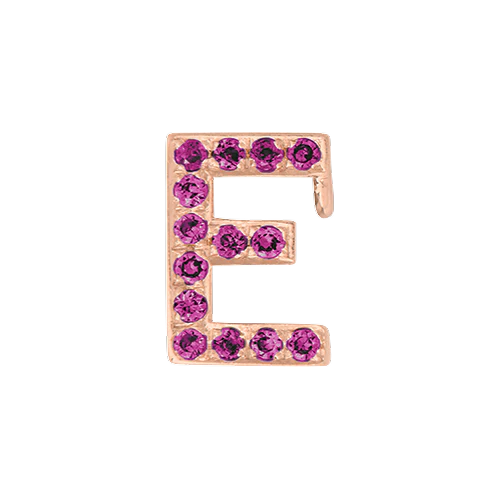 Pink Sapphire + 14k Rose Gold Letter Charm - Image 5