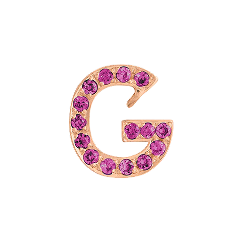 Pink Sapphire + 14k Rose Gold Letter Charm - Image 7