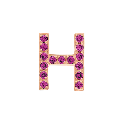 Pink Sapphire + 14k Rose Gold Letter Charm - Image 8