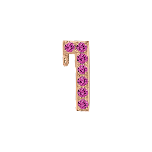 Pink Sapphire + 14k Rose Gold Number Charm - Image 2