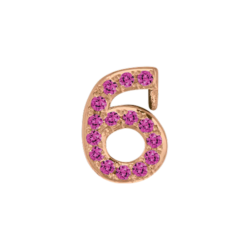 Pink Sapphire + 14k Rose Gold Number Charm - Image 7