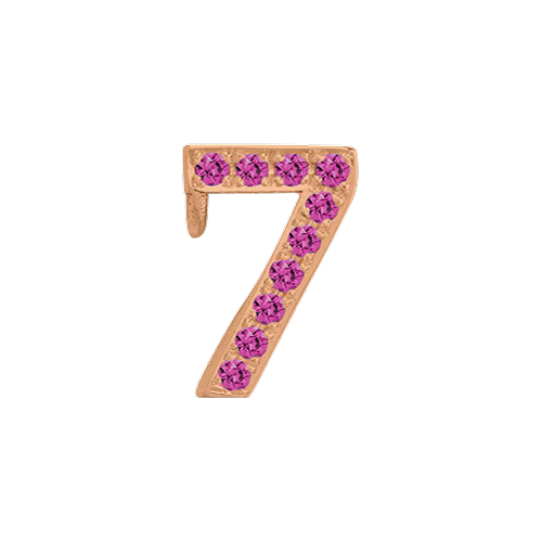 Pink Sapphire + 14k Rose Gold Number Charm - Image 8
