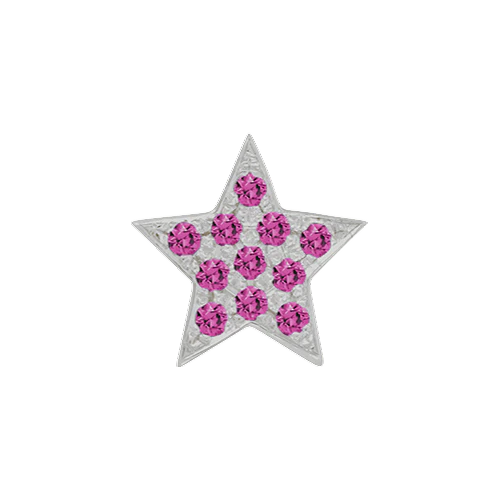 Pink Sapphire + 14k White Gold Emoji Charm - Image 2