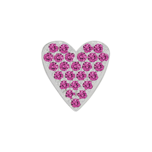 Pink Sapphire + 14k White Gold Emoji Charm - Image 3