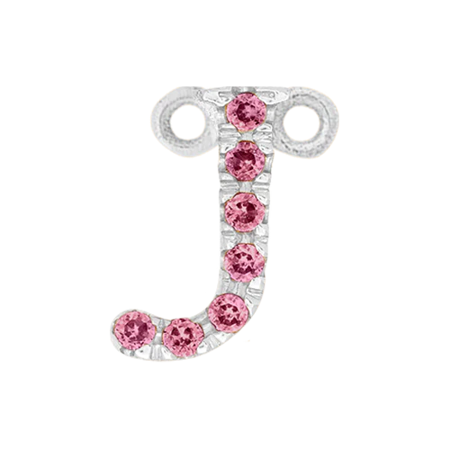 Pink Sapphire + 14k White Gold Letter Charm - Image 10