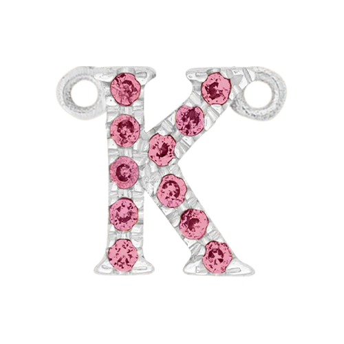 Pink Sapphire + 14k White Gold Letter Charm - Image 11