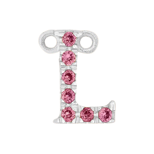 Pink Sapphire + 14k White Gold Letter Charm - Image 12