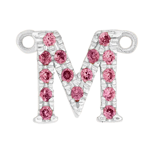 Pink Sapphire + 14k White Gold Letter Charm - Image 13