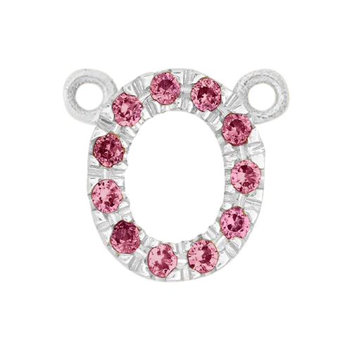Pink Sapphire + 14k White Gold Letter Charm - Image 15
