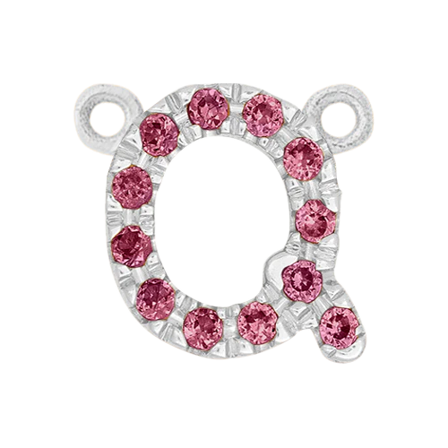 Pink Sapphire + 14k White Gold Letter Charm - Image 17