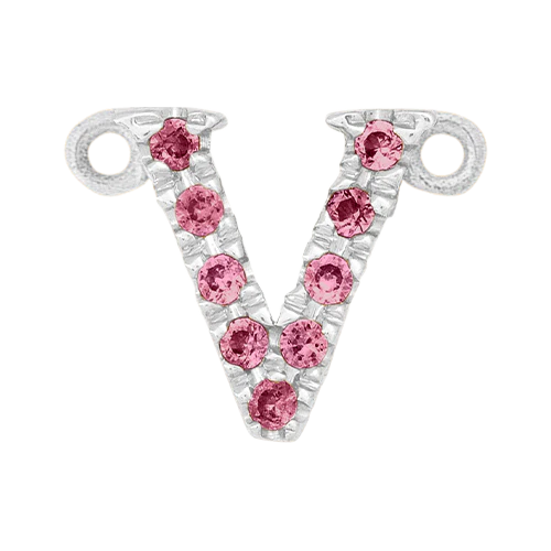 Pink Sapphire + 14k White Gold Letter Charm - Image 22