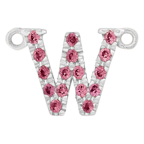 Pink Sapphire + 14k White Gold Letter Charm - Image 23