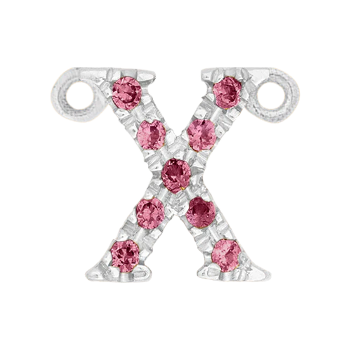 Pink Sapphire + 14k White Gold Letter Charm - Image 24