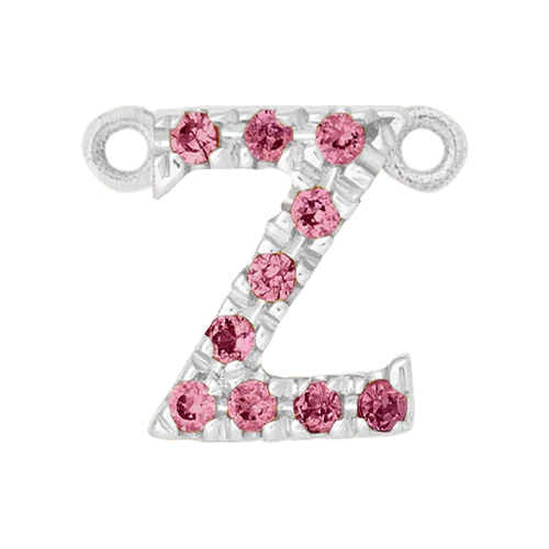 Pink Sapphire + 14k White Gold Letter Charm - Image 26