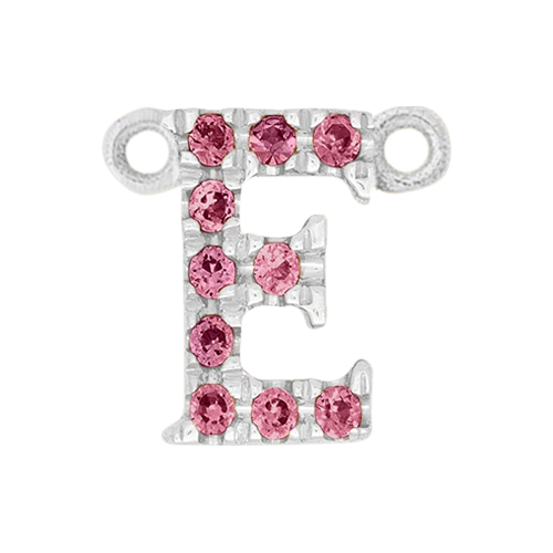Pink Sapphire + 14k White Gold Letter Charm - Image 5