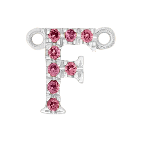 Pink Sapphire + 14k White Gold Letter Charm - Image 6