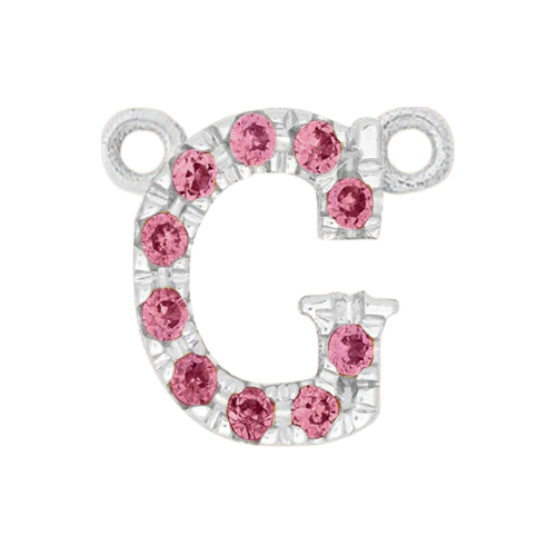 Pink Sapphire + 14k White Gold Letter Charm - Image 7