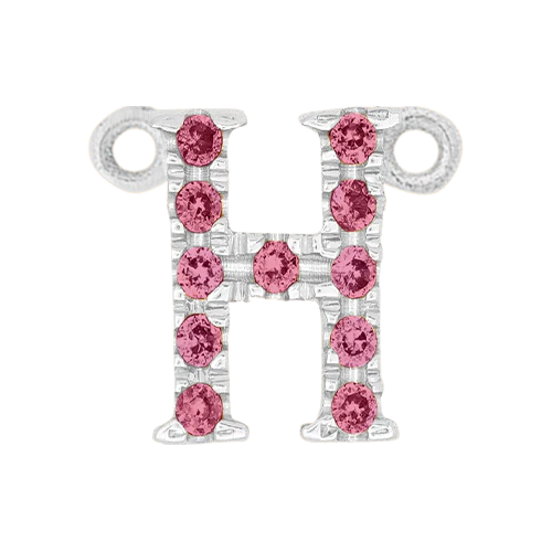 Pink Sapphire + 14k White Gold Letter Charm - Image 8