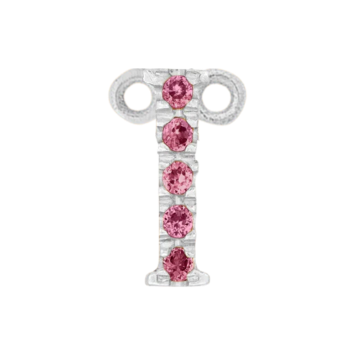Pink Sapphire + 14k White Gold Letter Charm - Image 9