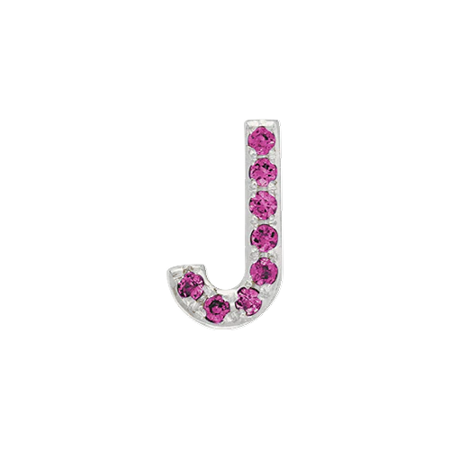Pink Sapphire + 14k White Gold Letter Charm - Image 10