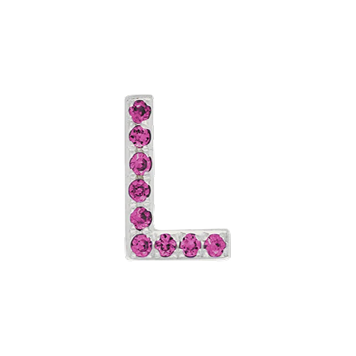 Pink Sapphire + 14k White Gold Letter Charm - Image 12