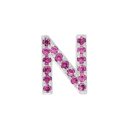 Pink Sapphire + 14k White Gold Letter Charm - Image 14