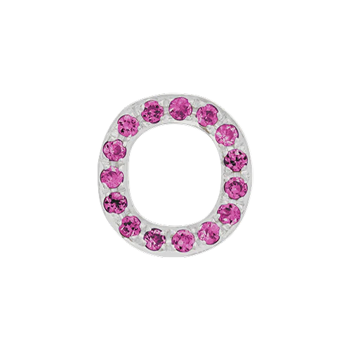 Pink Sapphire + 14k White Gold Letter Charm - Image 15